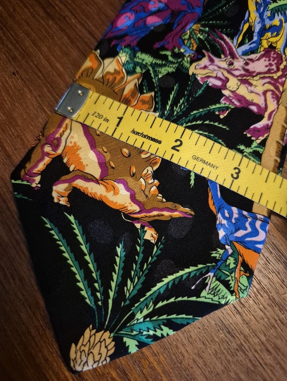 Vintage 90s Tropical Silk Dinosaur Print Tie